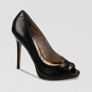 Black Peep Toe Pumps